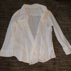 White DKNY Cardigan / Flannel